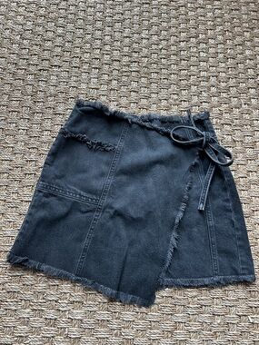 Urban Outfitters Black Wrap Mini Skirt
